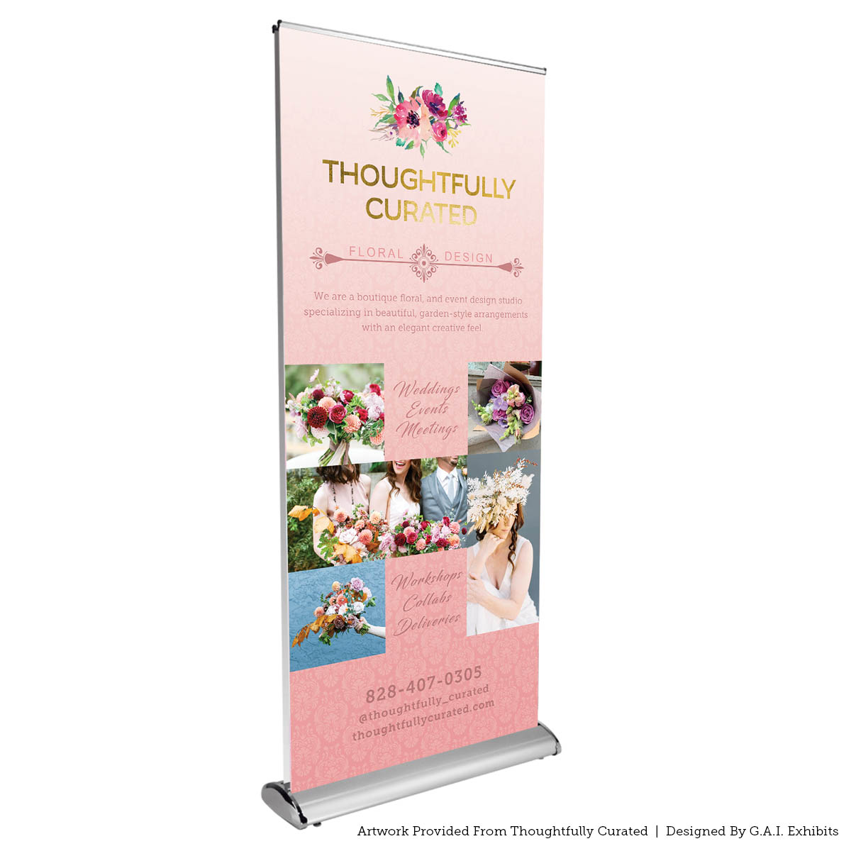 33.5” x 80” 2 Sided-Banner W/ Silver Stand